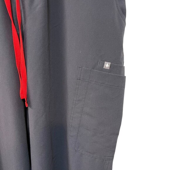 Figs High Waisted Yola Skinny Scrub Pants Medical Scrubs Pockets 3XL Tall Gray - Picture 4 of 10